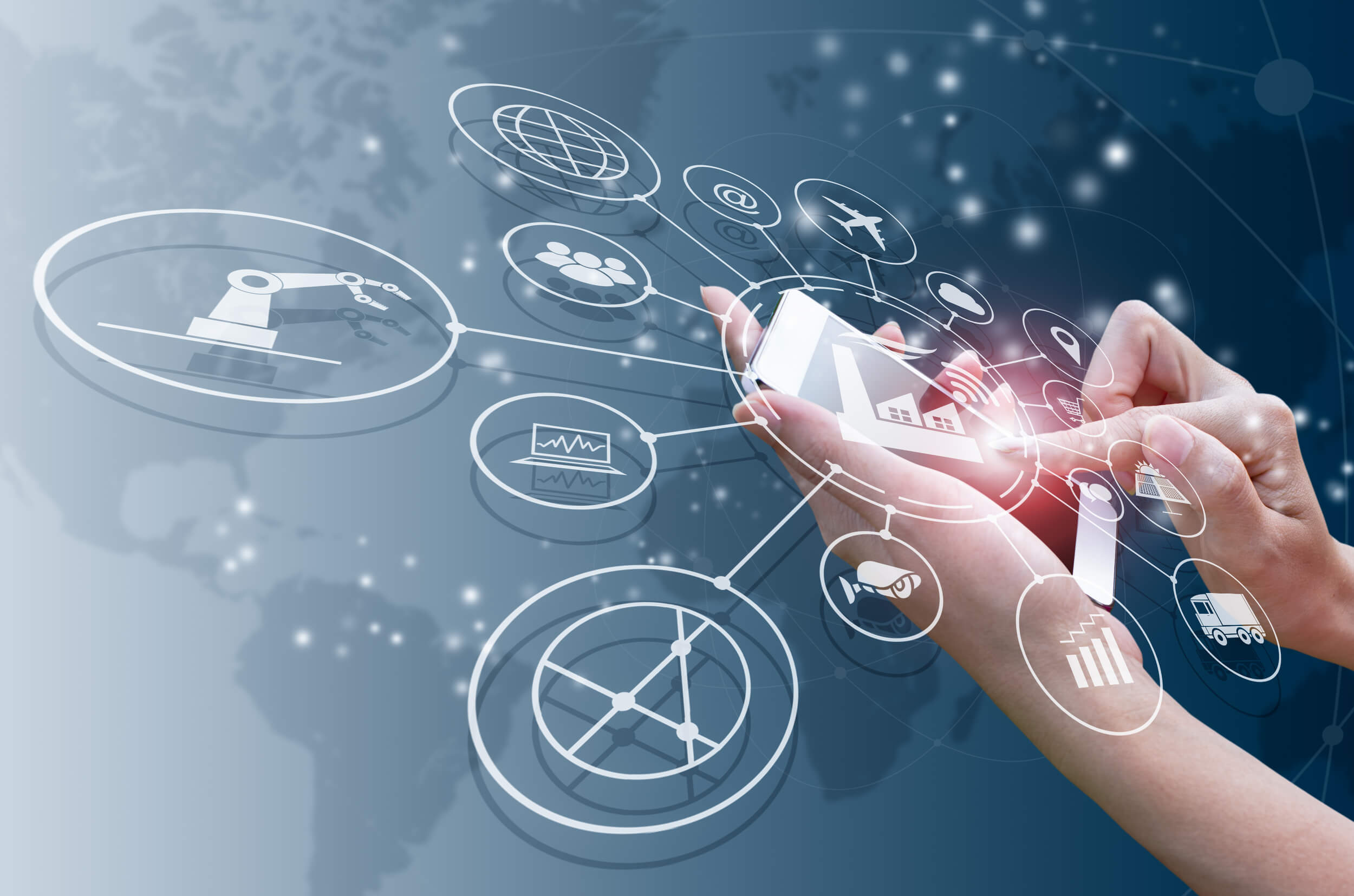 Industry,4.0,Concept,,Intelligent,Factory,With,Control,Over,The,Internet.