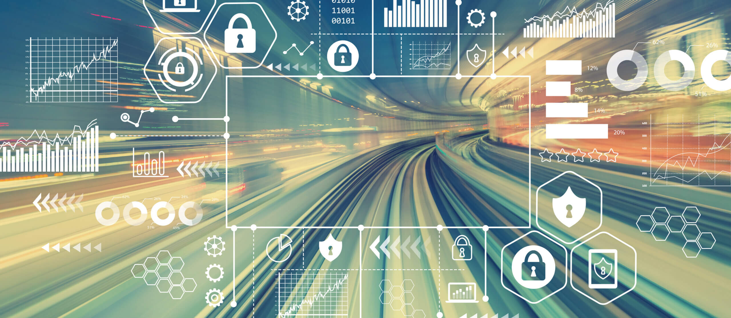 Cyber Security with abstract high speed technology